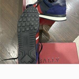 Bally Men's Navy and Red Sneakers